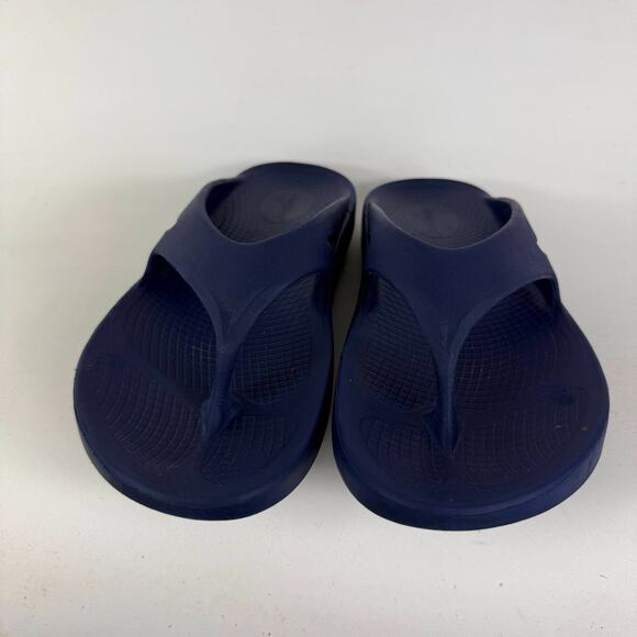 Oofos Original Thong Women's 10 Navy Rubber Open Toe Slip-On Flip Flop Sandals - Picture 4 of 9